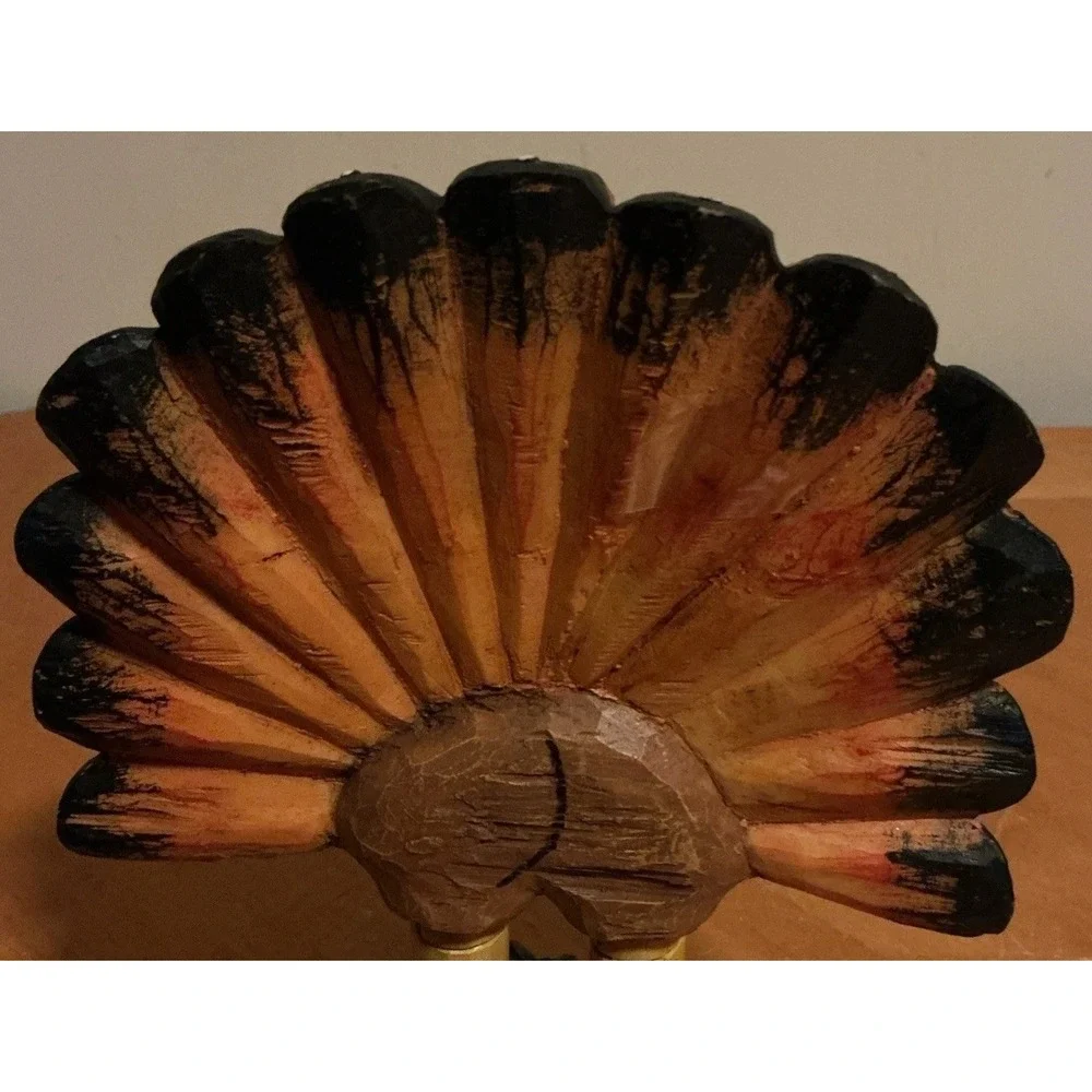 Thanksgiving Turkey Holding A Pumpkin Resin Statue Figure 7.5